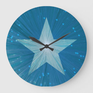 Grande Horloge Ronde Round de verrouillage Blue Star