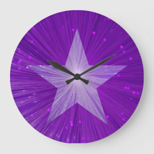 Grande Horloge Ronde Route de verrouillage Purple Star