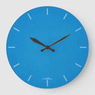 Grande Horloge Ronde Royal Blue Grainy Texture Modern