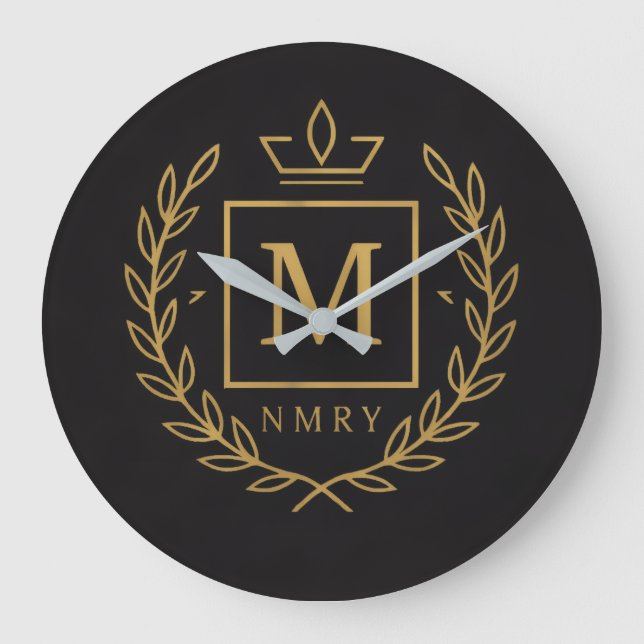 Grande Horloge Ronde "Royal NMKY Emblem – Monogram M Crest Design" (Recto)
