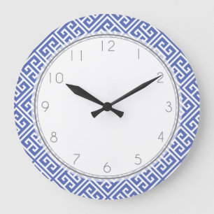 Grande Horloge Ronde Royale Blue Greek Key