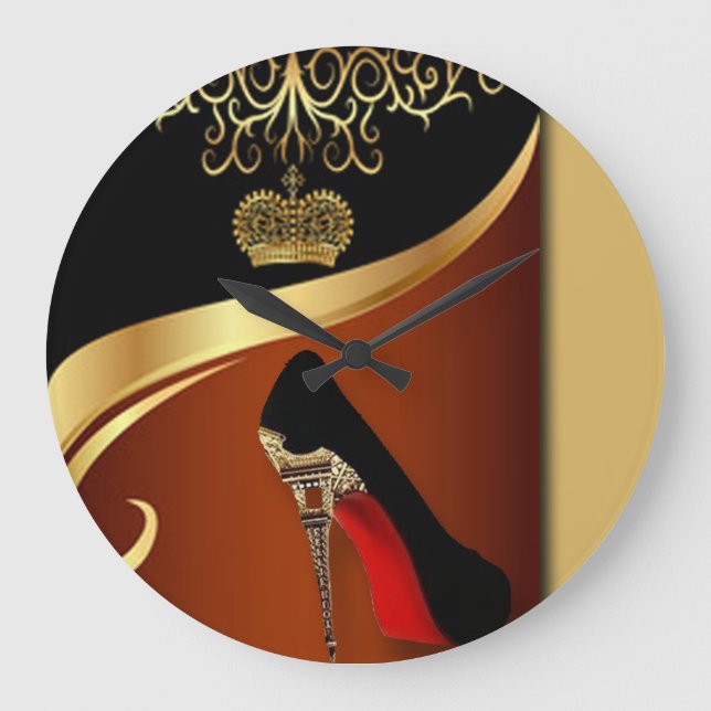 Grande Horloge Ronde Royality Paris High Heel & Gold Crown (Recto)