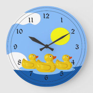 Grande Horloge Ronde Rubber Ducky Triplets