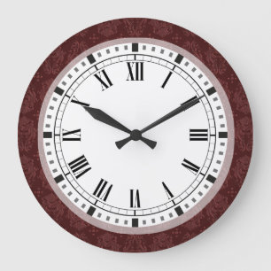 Grande Horloge Ronde Ruby Red Victorian Delask Damask