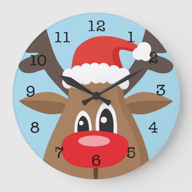 Grande Horloge Ronde Rudolph Le Nose rouge (Recto)