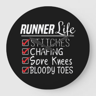 Grande Horloge Ronde Runner's Life Funny Marathon Running Checklist