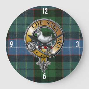 Grande Horloge Ronde Russell Tartan & Badge