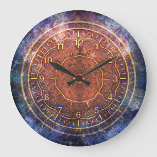 Grande Horloge Ronde Rust & Blue Steampunk