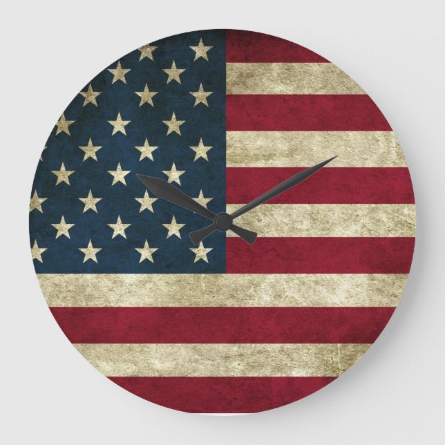 Grande Horloge Ronde Rustic American Flag styled clock (Recto)