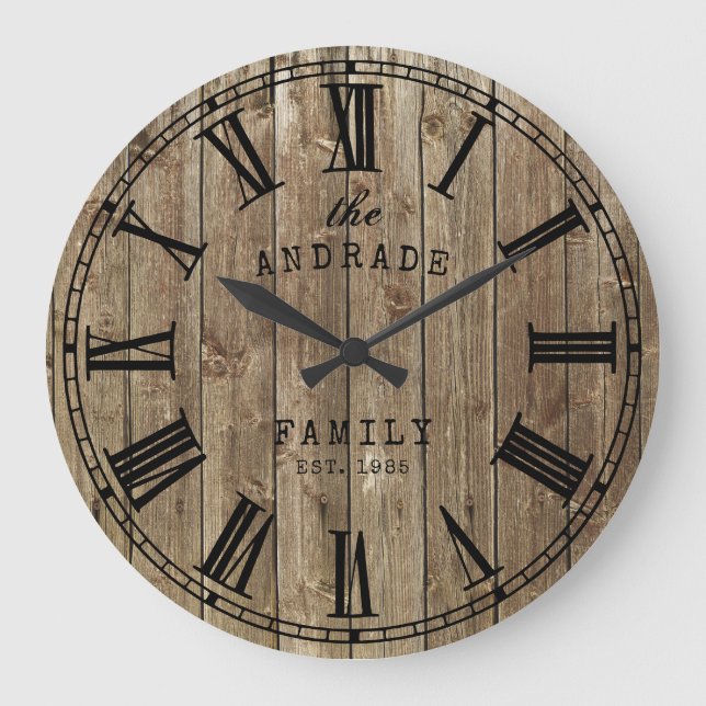 Grande Horloge Ronde Rustic Farmhouse Family (Recto)