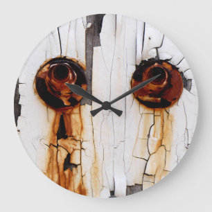 Grande Horloge Ronde Rusty Bolts Nuts et Peeling Paint