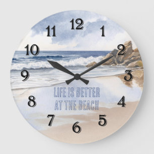 Grande Horloge Ronde Sable de plage côtière