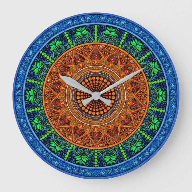 Grande Horloge Ronde Sacred Geometry Mandala Clock (Recto)