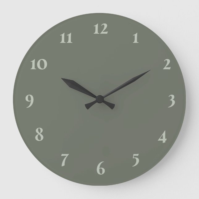Grande Horloge Ronde Sage vert simple (Recto)