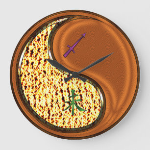 Grande Horloge Ronde Sagittaire & Chèvre de Bois
