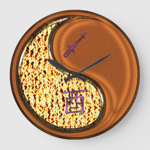 Grande Horloge Ronde Sagittaire & Coq de Bois