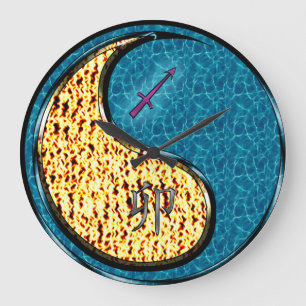 Grande Horloge Ronde Sagittaire & Lapin d'Eau