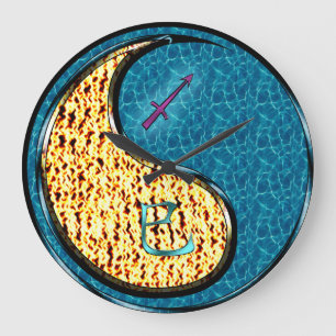 Grande Horloge Ronde Sagittaire & Serpent d'eau