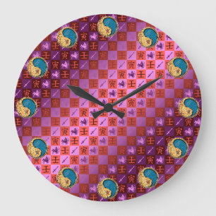 Grande Horloge Ronde Sagittaire & Tigre d'eau