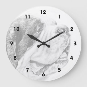 Grande Horloge Ronde Saint Bernard dog art