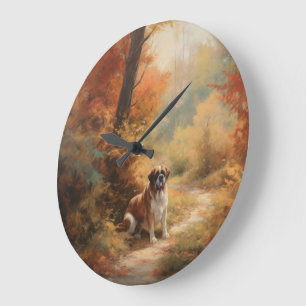 Grande Horloge Ronde Saint Bernard en automne Feuilles Automne automne 