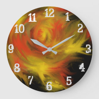 Grande Horloge Ronde Saint Esprit Feu Chrétien Culte Art Peinture