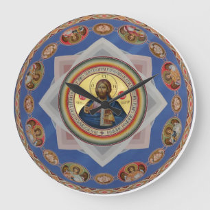 Grande Horloge Ronde saint orthodoxe de religion d'église d'un dieu