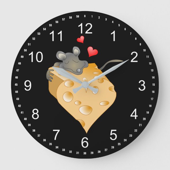 Grande Horloge Ronde Saint-Valentin au fromage (Recto)
