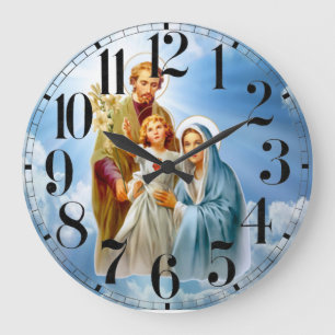 Grande Horloge Ronde Sainte Famille Sur Sky Arrière - plan Acrylique H