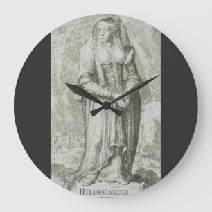 Grande Horloge Ronde Sainte Hildegarde de Bingen Art Mystique Médiéval