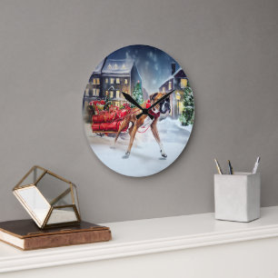 Grande Horloge Ronde Saison Festive de Noël de Boxer