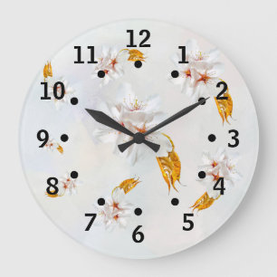 Grande Horloge Ronde Sakura - Fleur de cerisier japonaise