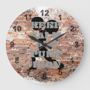 GRANDE HORLOGE RONDE SALLE DE GRUNGE EXCEPTIONNELLE