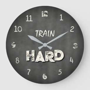 Grande Horloge Ronde Salle de sport industrielle Train Hard