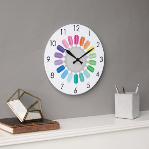 Grande Horloge Ronde Salon de beauté Manucure Pédicure Spa Ongles