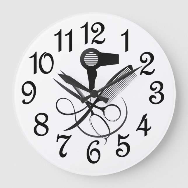 Grande Horloge Ronde Salon de coiffure moderne (Recto)
