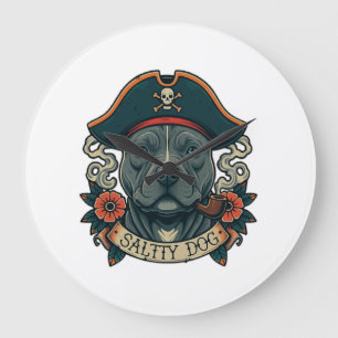 Grande Horloge Ronde Salty Dog Pitbull
