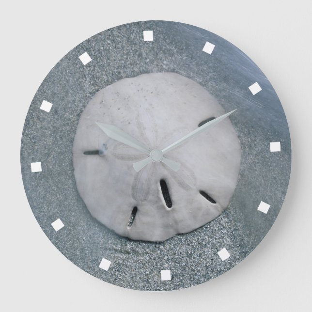 Grande Horloge Ronde Sanddollar sur la plage | Sanibel Island, Floride (Recto)