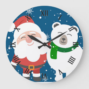 Grande Horloge Ronde Santa and bear