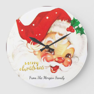 Grande Horloge Ronde Santa Claus Suit Christmas 