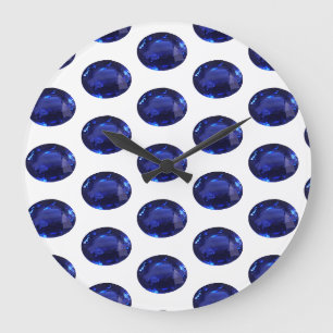 Grande Horloge Ronde Sapphire September Birthstone Blue Large Clock