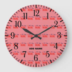 GRANDE HORLOGE RONDE SAUMON MODERNE ET MODERNE, PINK VÉRIFIÉ MARQUE