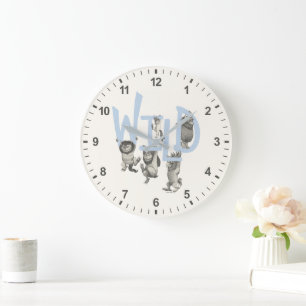 Grande Horloge Ronde SAUVAGE Wild Things et Max - Bleu
