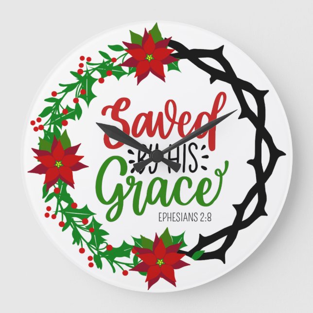 Grande Horloge Ronde Sauvé par Sa Grace Christmas Wreath (Recto)
