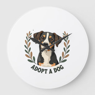 Grande Horloge Ronde Sauver une vie Adopter un chien Illustration de ch