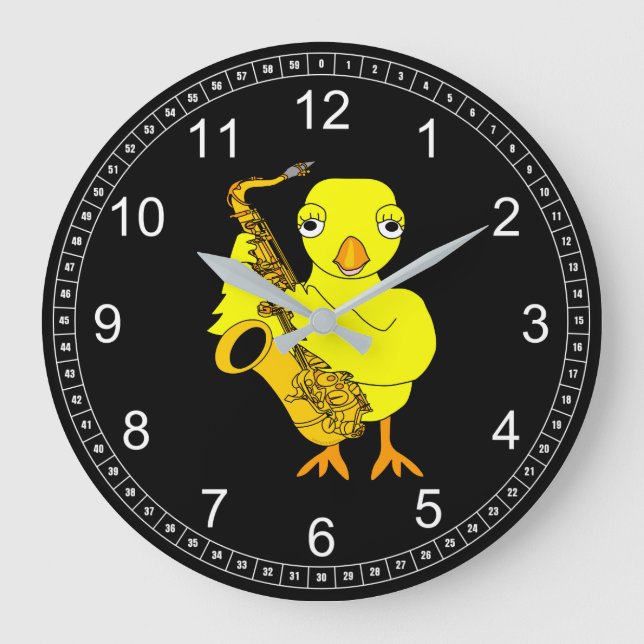 Grande Horloge Ronde Saxophone Chick (Recto)