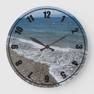 Grande Horloge Ronde Scène océanique et plage