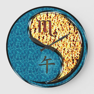 Grande Horloge Ronde Scorpion & Cheval de Feu