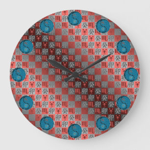 Grande Horloge Ronde Scorpion & Lapin d'Eau