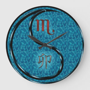 Grande Horloge Ronde Scorpion & Lapin d'Eau
